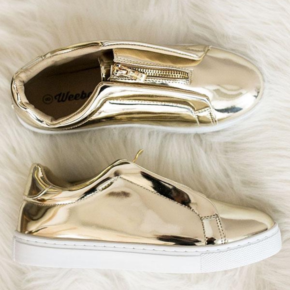 Gold Metallic Sneakers
